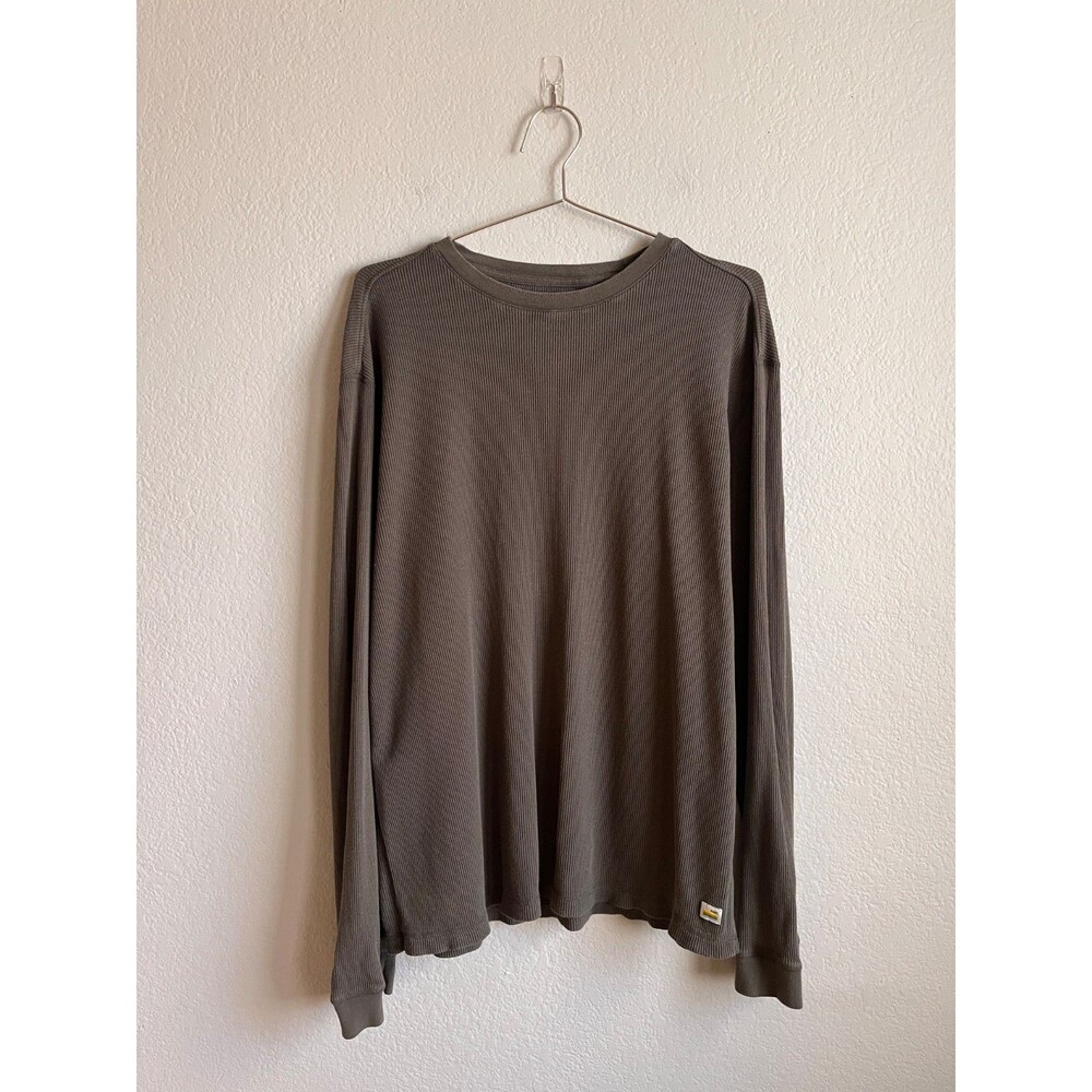 Vuori Men's Waffle Crewneck Thermal Shirt in Oregano (Olive Green) Size XL
